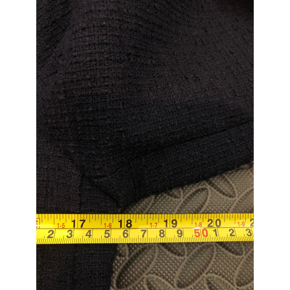 Talbots Blazer Womens 2 Navy Blue Tweed Gold Button Trimmed Jacket - Picture 4 of 10
